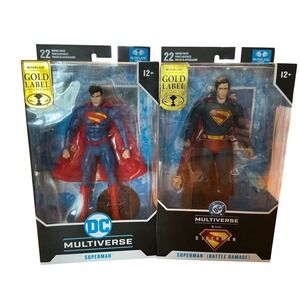 DC Multiverse MCFARLAN Superman Gold Label Collection Action Figure Bundle